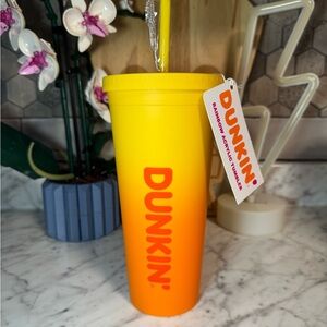 Dunkin Donuts acrylic tumbler orange